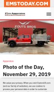 How fireapparatusmagazine.com looks like on a mobile device such as an iPhone.