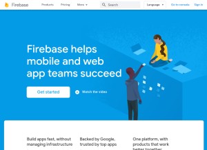 How firebase.com looks like on a tablet such as an iPad.