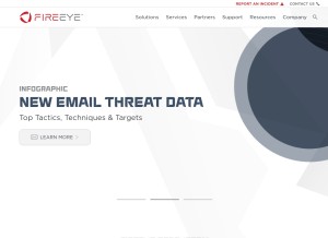 How fireeye.com looks like on a tablet such as an iPad.