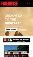 How firehouse.com looks like on a mobile device such as an iPhone.