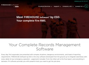 How firehousesoftware.com looks like on a tablet such as an iPad.