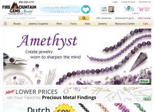 How firemountaingems.com looks like on a tablet such as an iPad.