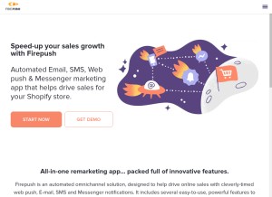 How firepush.io looks like on a tablet such as an iPad.