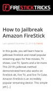 How firesticktricks.com looks like on a mobile device such as an iPhone.