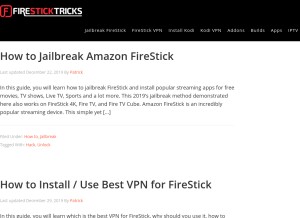 How firesticktricks.com looks like on a tablet such as an iPad.