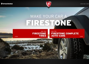 How firestone.com looks like on a tablet such as an iPad.