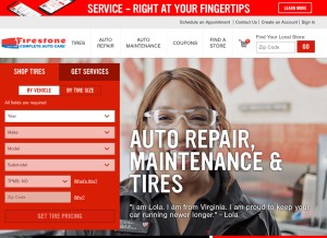 How firestonecompleteautocare.com looks like on a tablet such as an iPad.