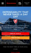 How firestonetire.com looks like on a mobile device such as an iPhone.