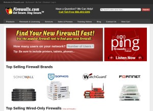 How firewalls.com looks like on a tablet such as an iPad.