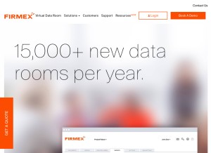 How firmex.com looks like on a tablet such as an iPad.