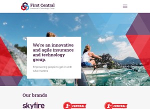 How first-central.com looks like on a tablet such as an iPad.