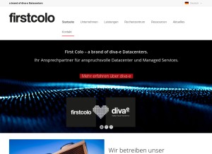 How first-colo.net looks like on a tablet such as an iPad.