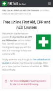 How firstaidforfree.com looks like on a mobile device such as an iPhone.