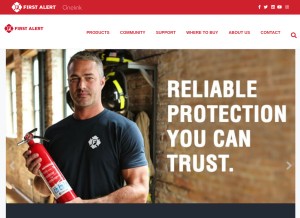 How firstalert.com looks like on a tablet such as an iPad.