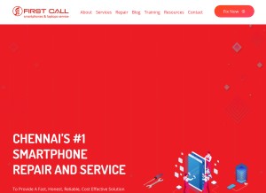 How firstcall.co.in looks like on a tablet such as an iPad.