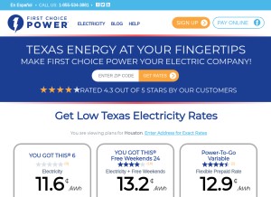 How firstchoicepower.com looks like on a tablet such as an iPad.