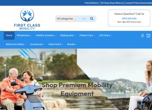 How firstclassmobility.com looks like on a tablet such as an iPad.