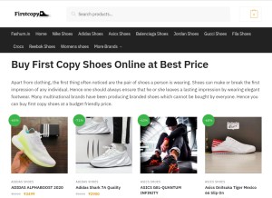 How firstcopyshoes.in looks like on a tablet such as an iPad.