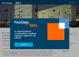 How firstdata.com looks like on a tablet such as an iPad.
