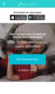 How firstderm.com looks like on a mobile device such as an iPhone.