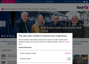 How firstgroupplc.com looks like on a tablet such as an iPad.