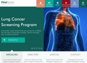 How firsthealth.org looks like on a tablet such as an iPad.