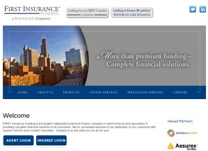 How firstinsurancefunding.com looks like on a tablet such as an iPad.