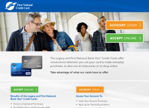 How firstnationalcc.com looks like on a tablet such as an iPad.