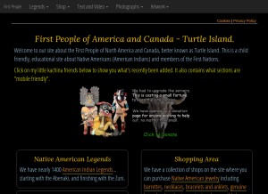 How firstpeople.us looks like on a tablet such as an iPad.