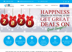 How firstrankseoservices.com looks like on a tablet such as an iPad.