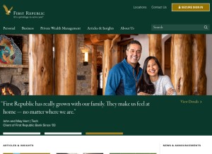 How firstrepublic.com looks like on a tablet such as an iPad.