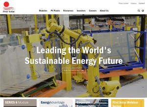 How firstsolar.com looks like on a tablet such as an iPad.