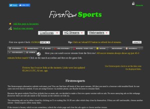 How firstsrowsports.tv looks like on a tablet such as an iPad.