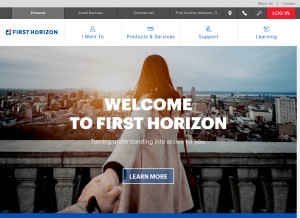 How firsttennessee.com looks like on a tablet such as an iPad.