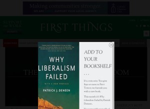 How firstthings.com looks like on a tablet such as an iPad.