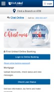 How firstunitedbank.com looks like on a mobile device such as an iPhone.