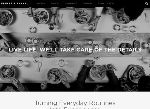 How fisherpaykel.com looks like on a tablet such as an iPad.
