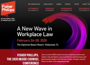 How fisherphillips.com looks like on a tablet such as an iPad.