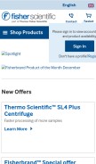 How fishersci.eu looks like on a mobile device such as an iPhone.