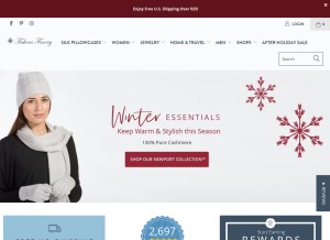 How fishersfinery.com looks like on a tablet such as an iPad.
