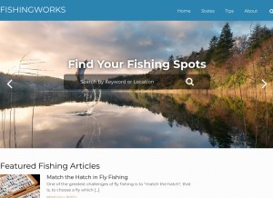 How fishingworks.com looks like on a tablet such as an iPad.