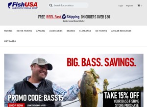 How fishusa.com looks like on a tablet such as an iPad.