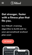 How fitbod.me looks like on a mobile device such as an iPhone.