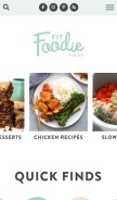 How fitfoodiefinds.com looks like on a mobile device such as an iPhone.