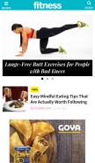 How fitnessmagazine.com looks like on a mobile device such as an iPhone.