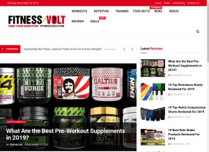 How fitnessvolt.com looks like on a tablet such as an iPad.