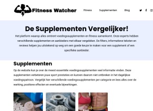 How fitnesswatcher.nl looks like on a tablet such as an iPad.