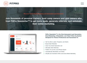 How fitpronewsletter.com looks like on a tablet such as an iPad.