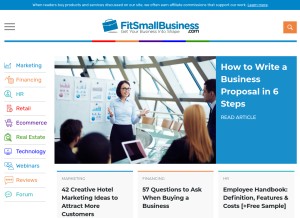 How fitsmallbusiness.com looks like on a tablet such as an iPad.
