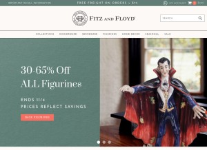 How fitzandfloyd.com looks like on a tablet such as an iPad.